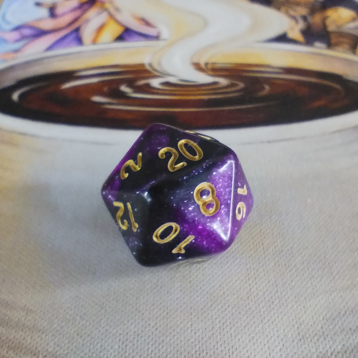 Nebula Shimmer Dice Set - Purple Black