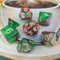 Nebula Shimmer Dice Set - Green Red