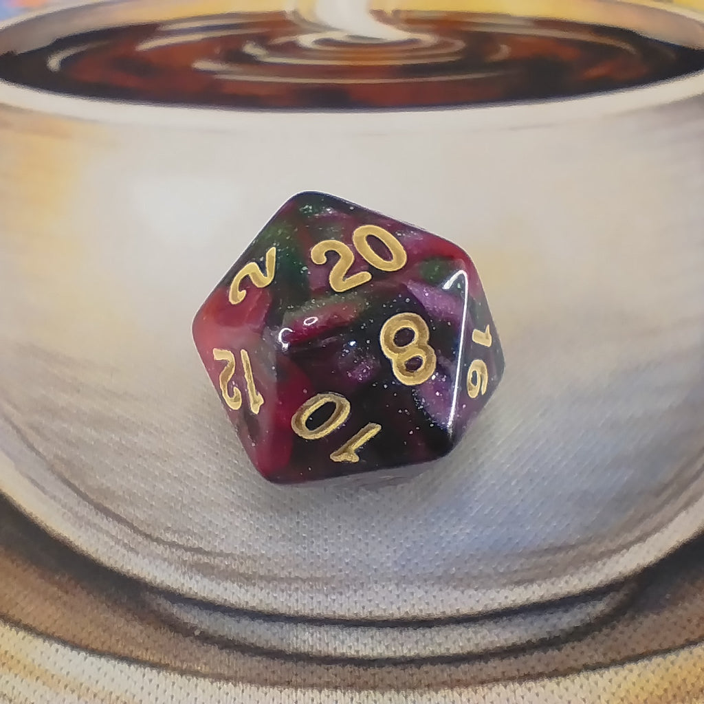 Nebula Shimmer Dice Set - Green Red