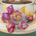 Nebula Shimmer Dice Set - Pink Yellow