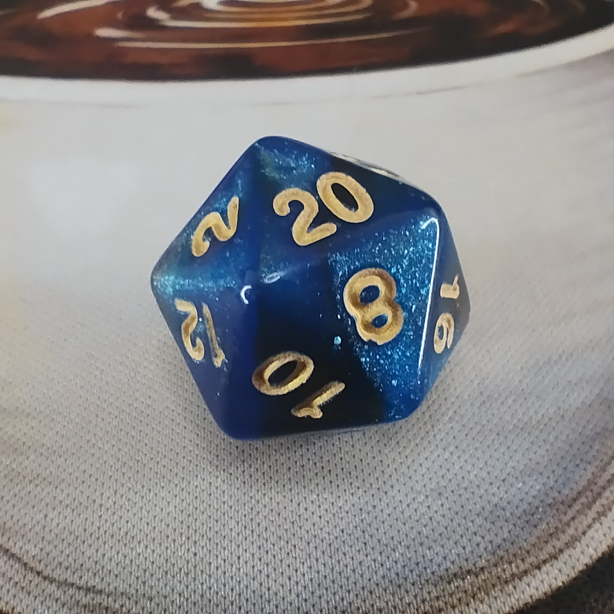 Nebula Shimmer Dice Set - Blue Gold