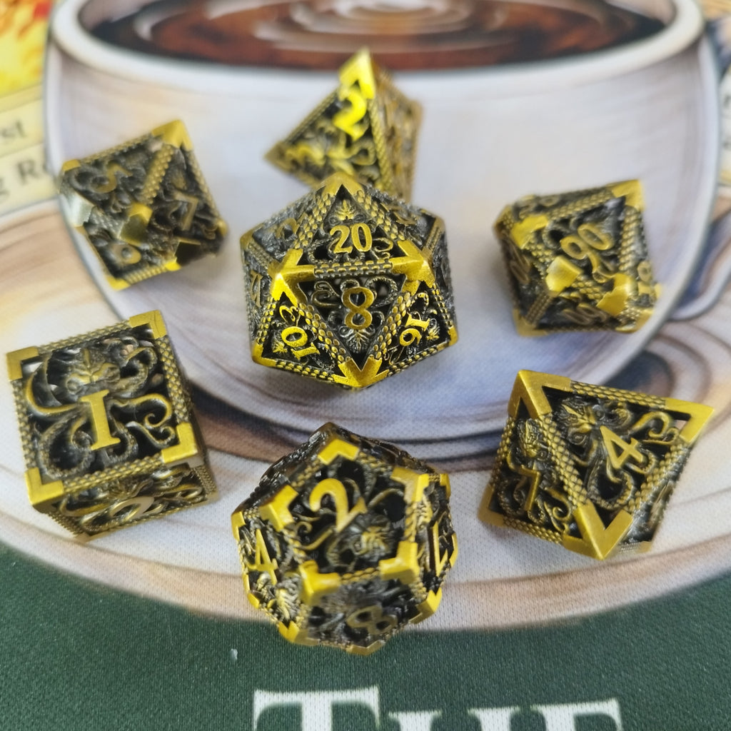 Metal Dice Set - Gold Kraken