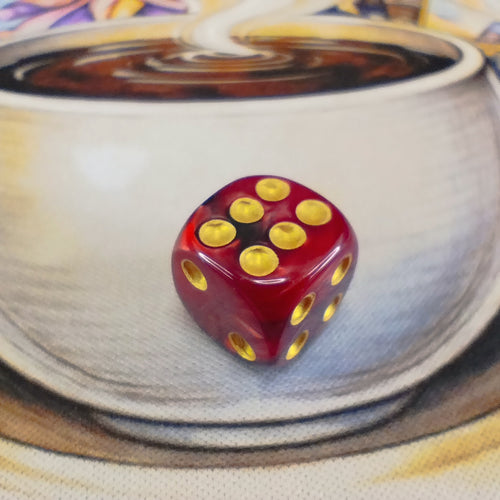 Colour Swirl D6's - Black Red
