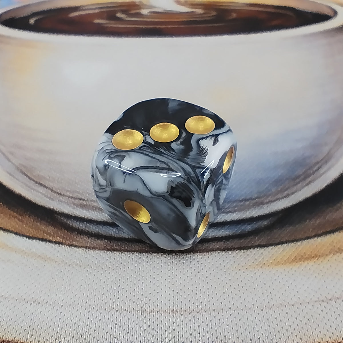 Colour Swirl D6's - Black White
