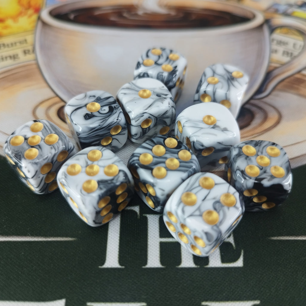 Colour Swirl D6's - Black White