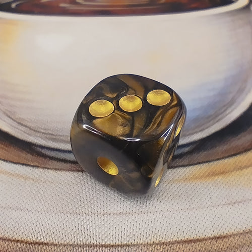 Colour Swirl D6's - Black Gold