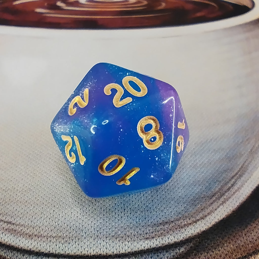 Nebula Shimmer Dice Set - Blue Pink