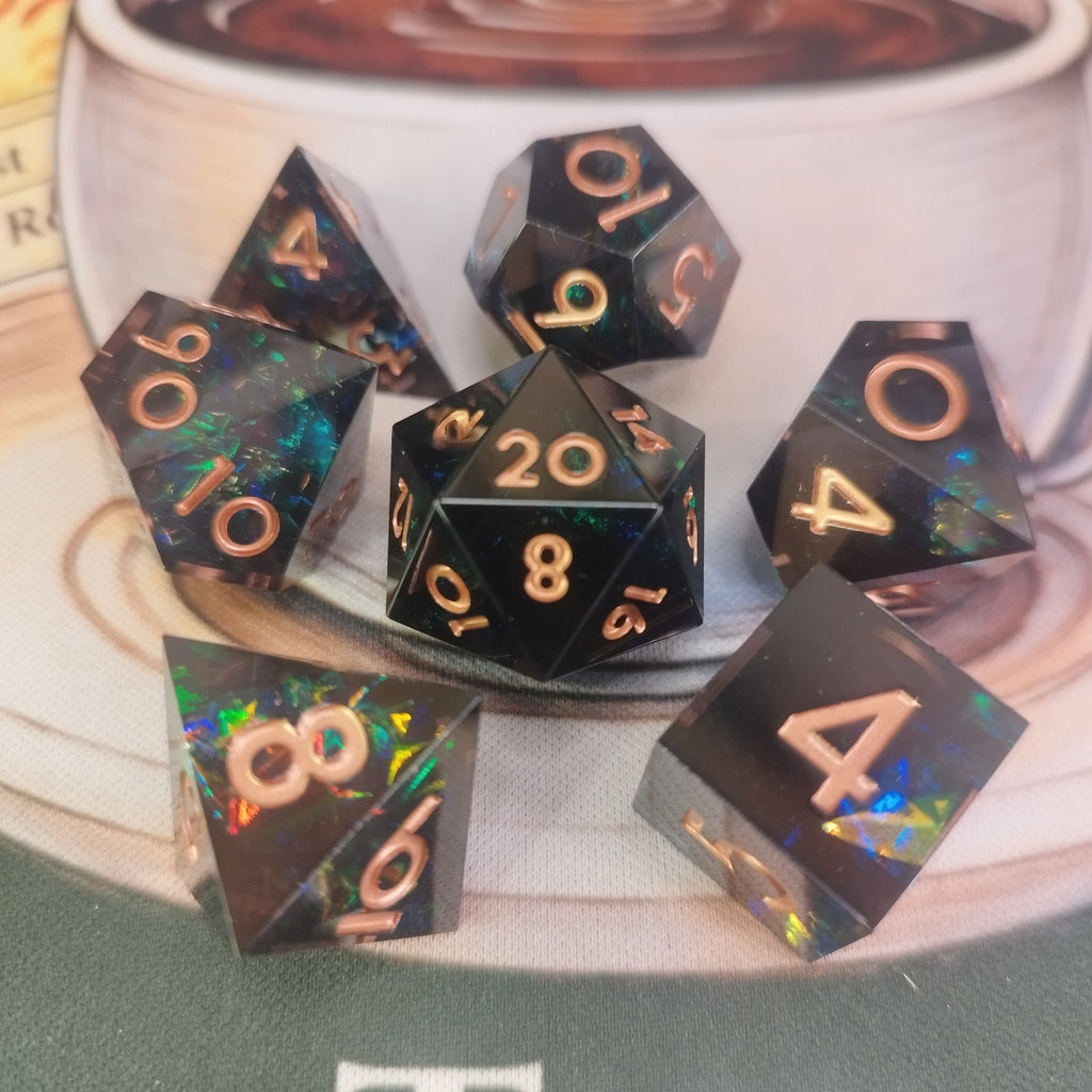Sharp Dice - Faerie Fire Obsidian