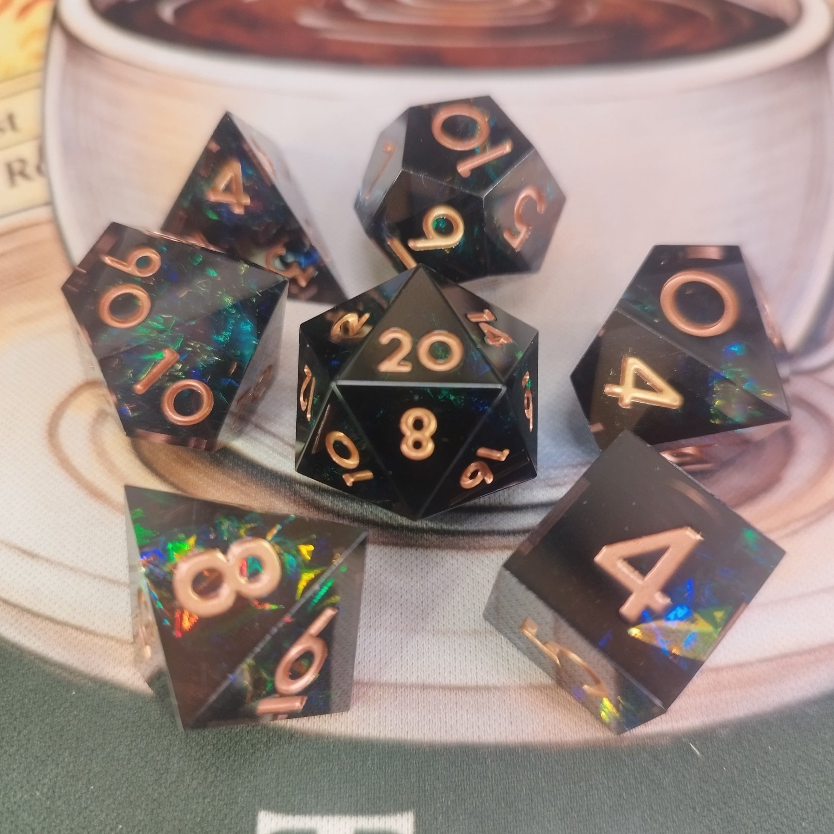 Sharp Dice - Faerie Fire Obsidian