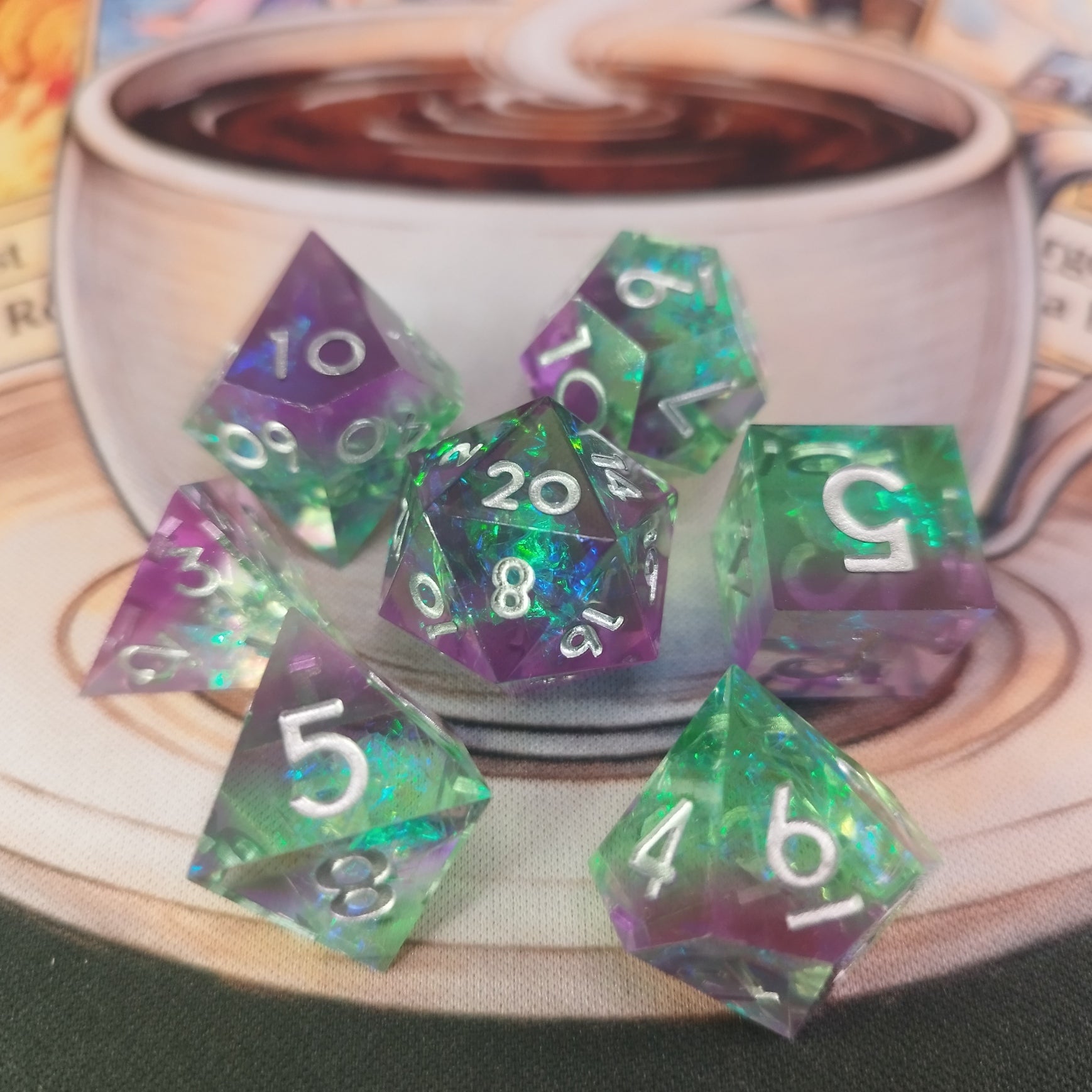 Sharp Dice - Faerie Fire Green Purple