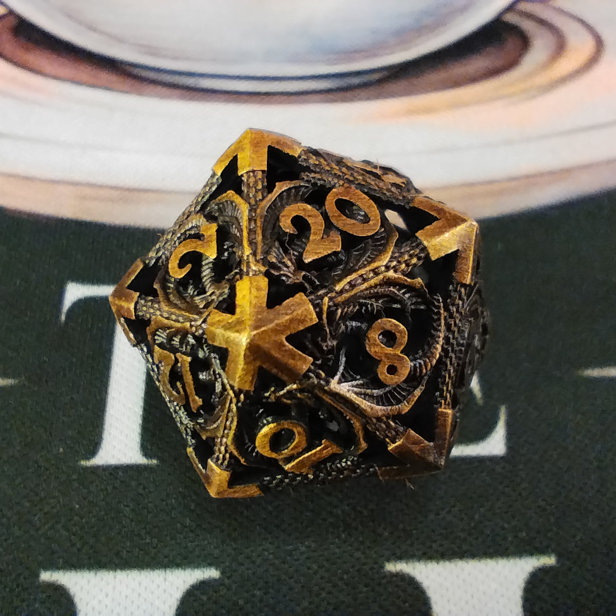Metal Dice Set - Gold Dragon