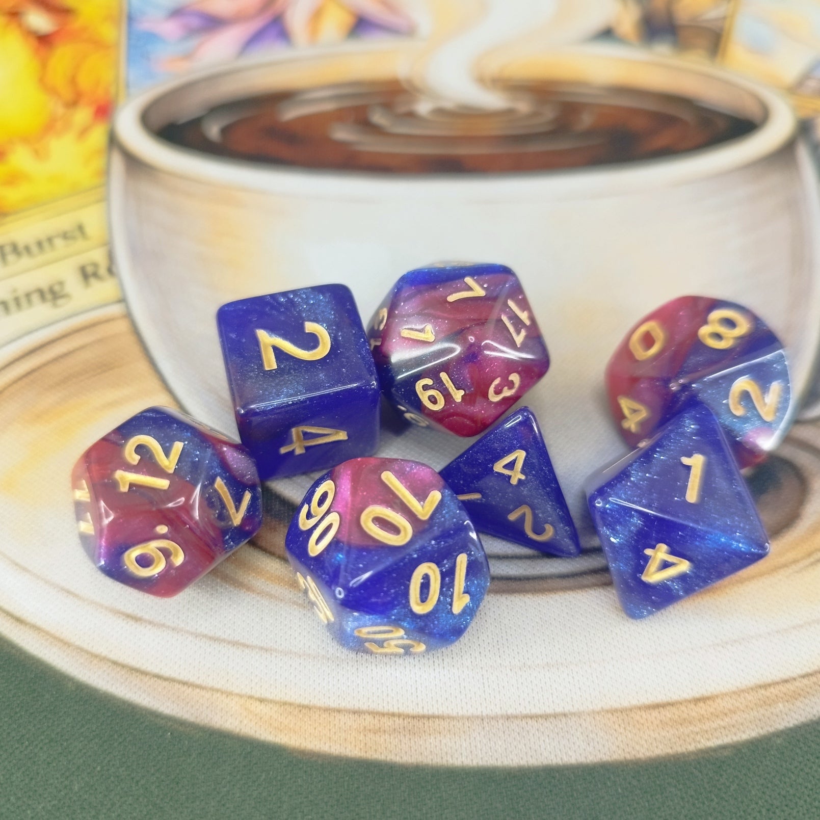 Nebula Shimmer Dice Set - Blue Purple