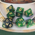 Nebula Shimmer Dice Set - Green Black
