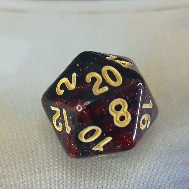 Nebula Shimmer Dice Set - Red Black