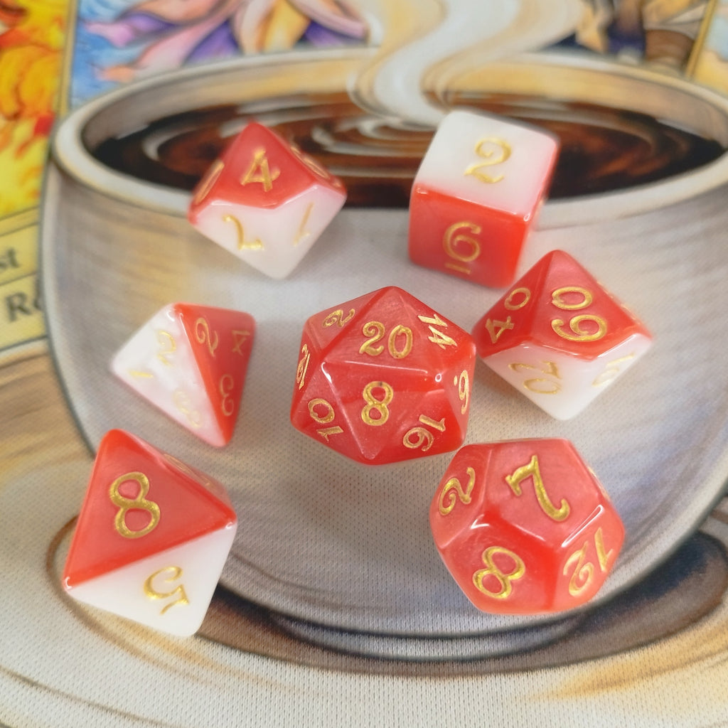 Dual-Colour Dice Set - White Red