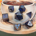 Metal Dice Set - Blue Shimmer Black