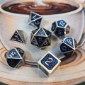 Metal Dice Set - Blue Shimmer Silver