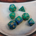 Mini Dual Colour Dice Set - Blue Green