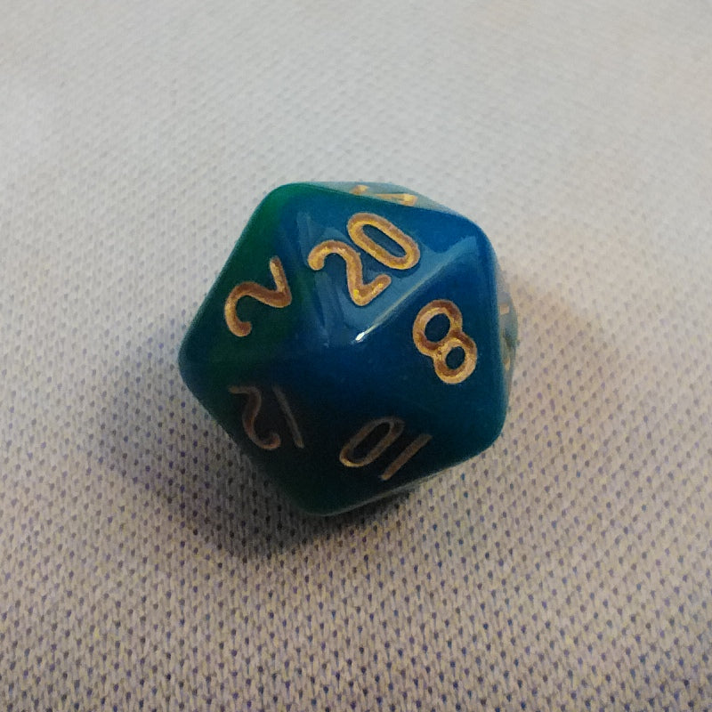 Mini Dual Colour Dice Set - Blue Green