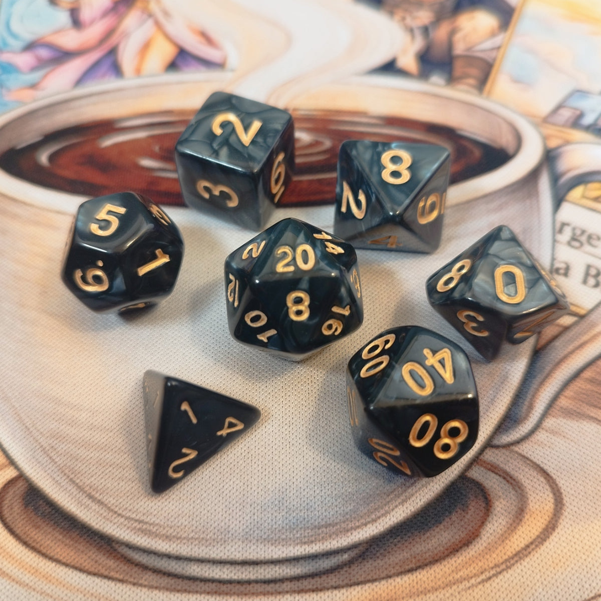 Pearlescent Dice Set - Black