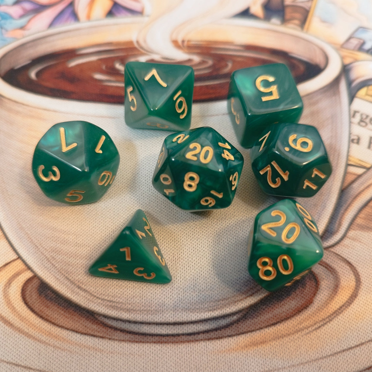 Pearlescent Dice Set - Green